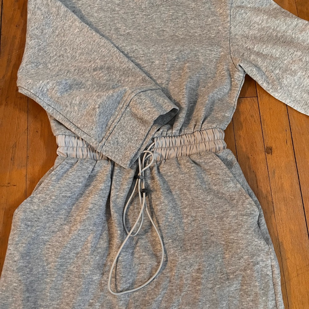 POPSUGAR Gray Cinch-Waist Sweatshirt Dress - Picture 2 of 4